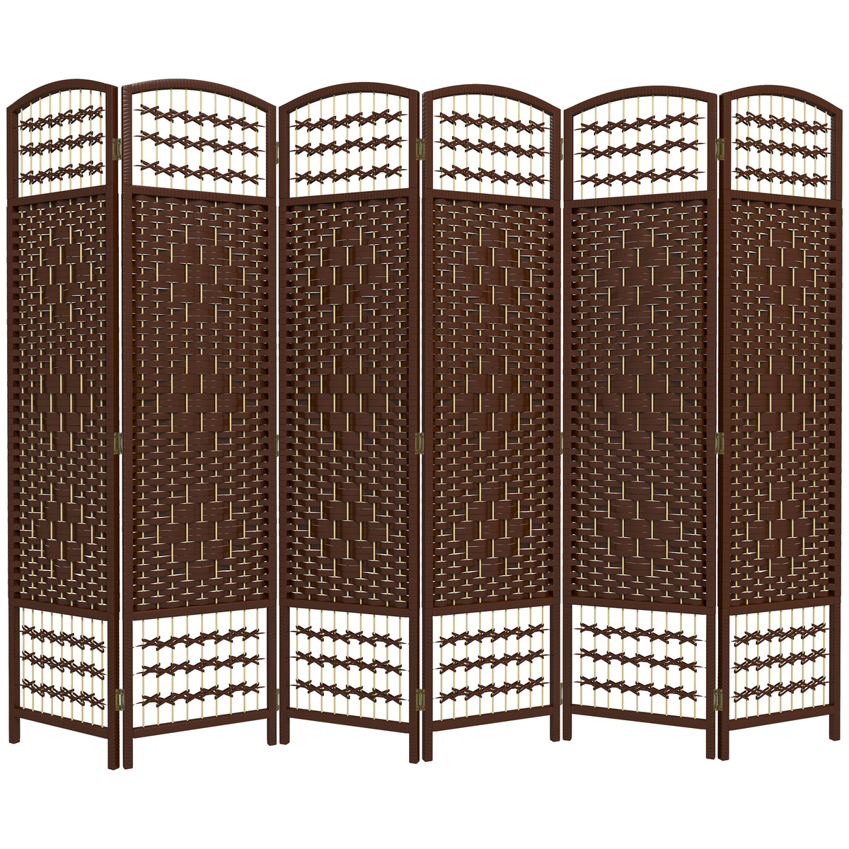 Paravent pliant 6 panneaux fibres tressées