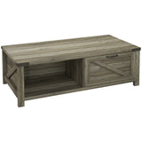 Table basse industrielle avec tiroir et étagères