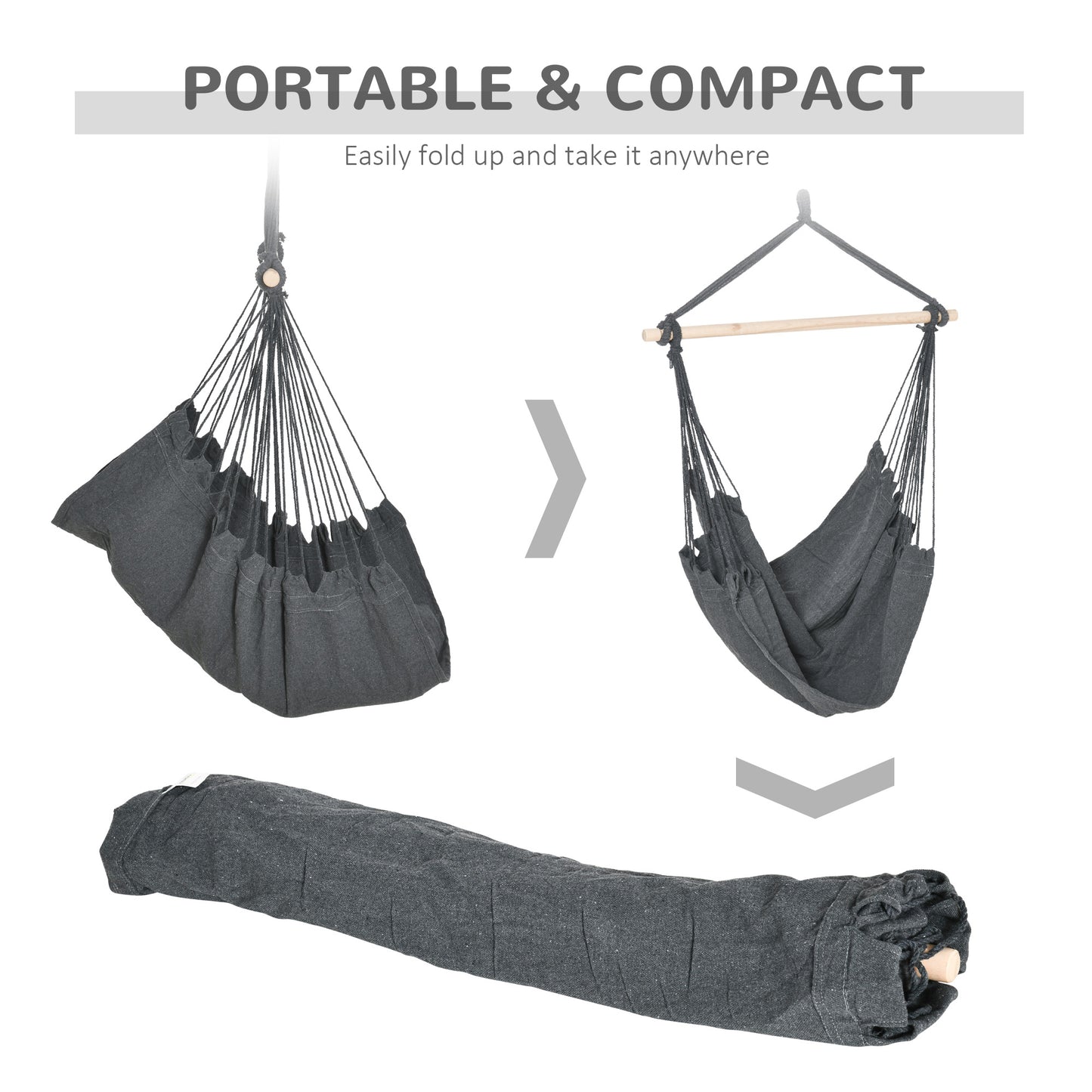 Chaise hamac suspendue en macramé avec 2 coussins