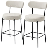 Tabourets de bar rembourrés en velours côtelé — lot de 2