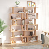 Bibliothèque géométrique moderne à 6 niveaux en bois