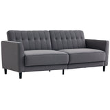 Sofa-lit convertible capitonné à dossier ajustable
