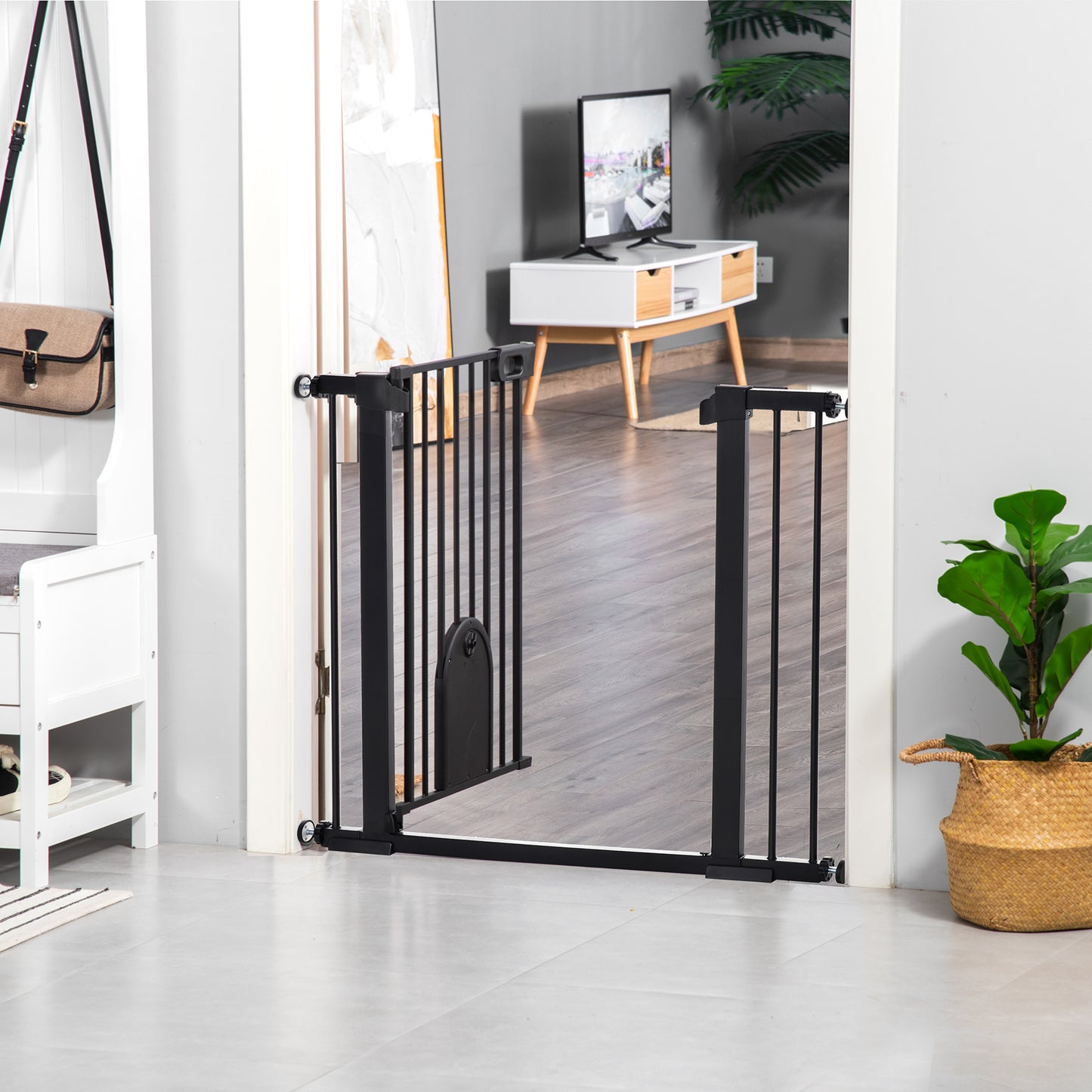 Barrière pour chien extra-large avec petite porte