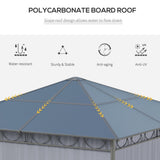 Gazebo patio toit polycarbonate cadre aluminium