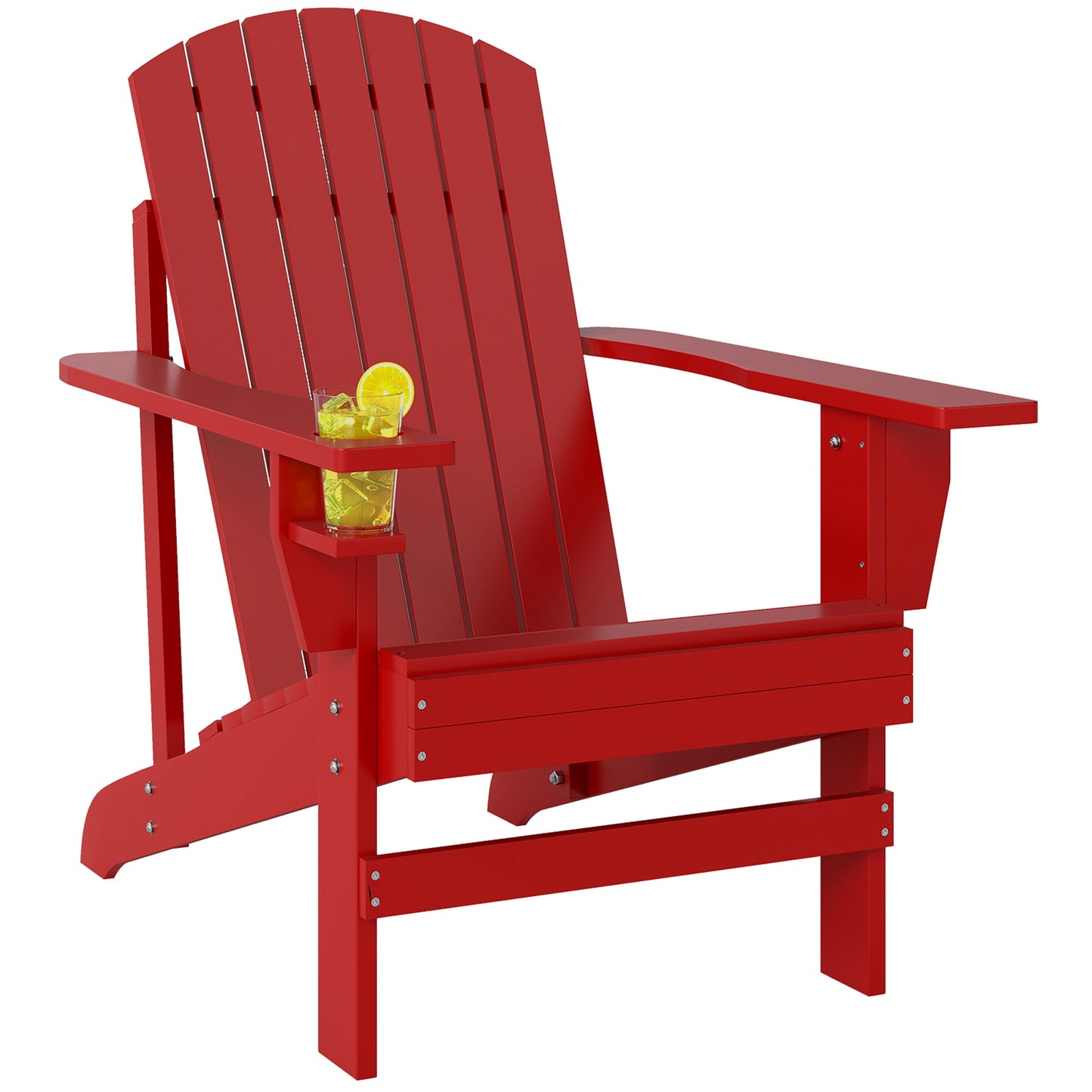 Chaise Adirondack en bois avec porte-gobelet