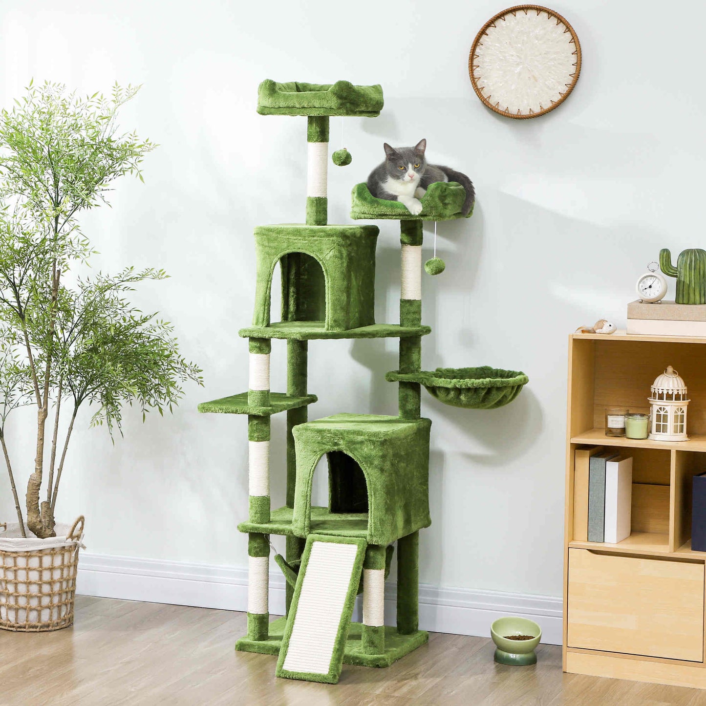 Arbre à chat multi-niveaux 177 cm avec condos et hamac