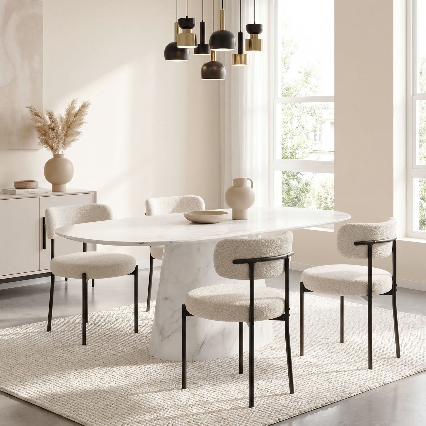Chaises de salle à manger modernes rembourrées ensemble de 4