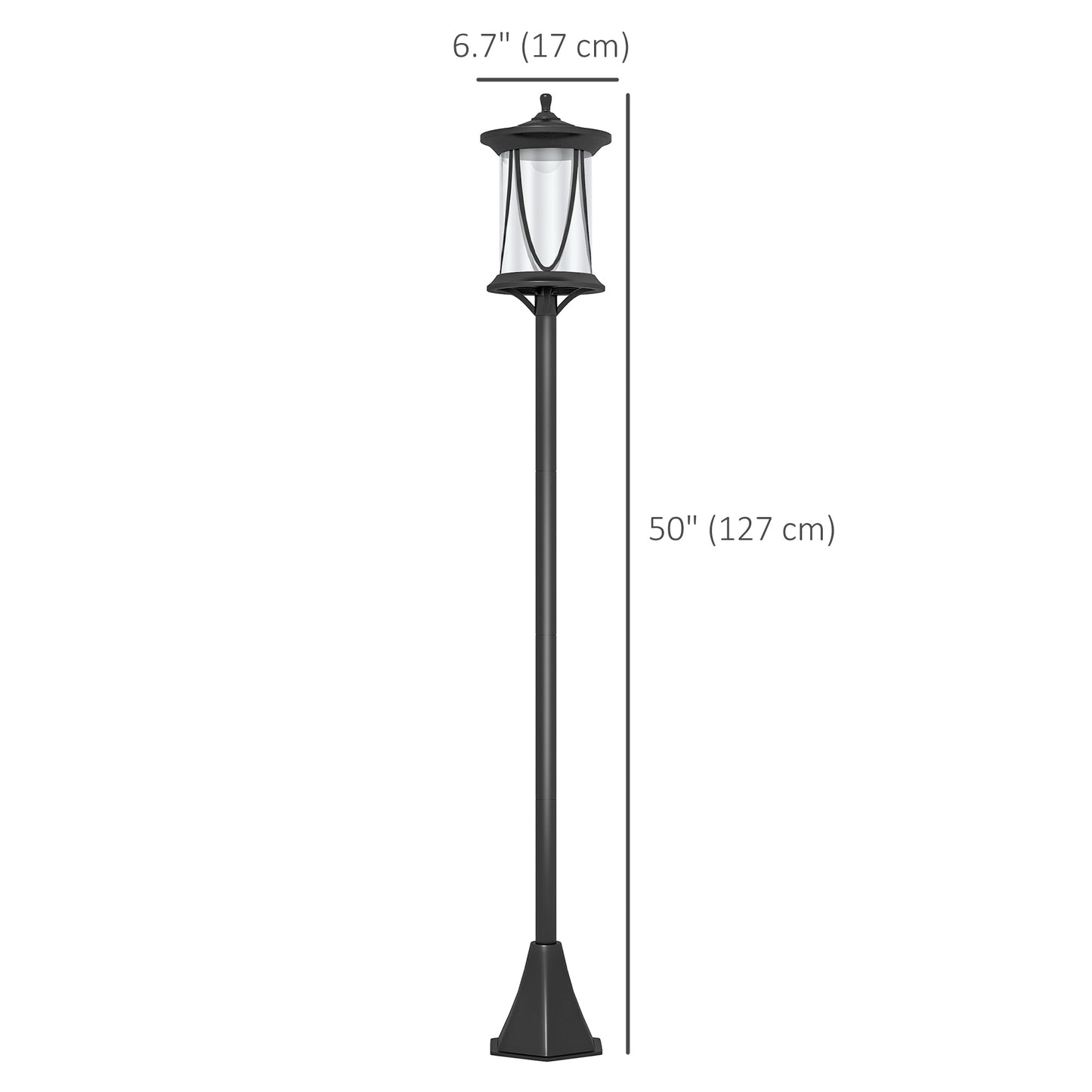 Lampadaire solaire extérieur DEL blanc froid 127 cm