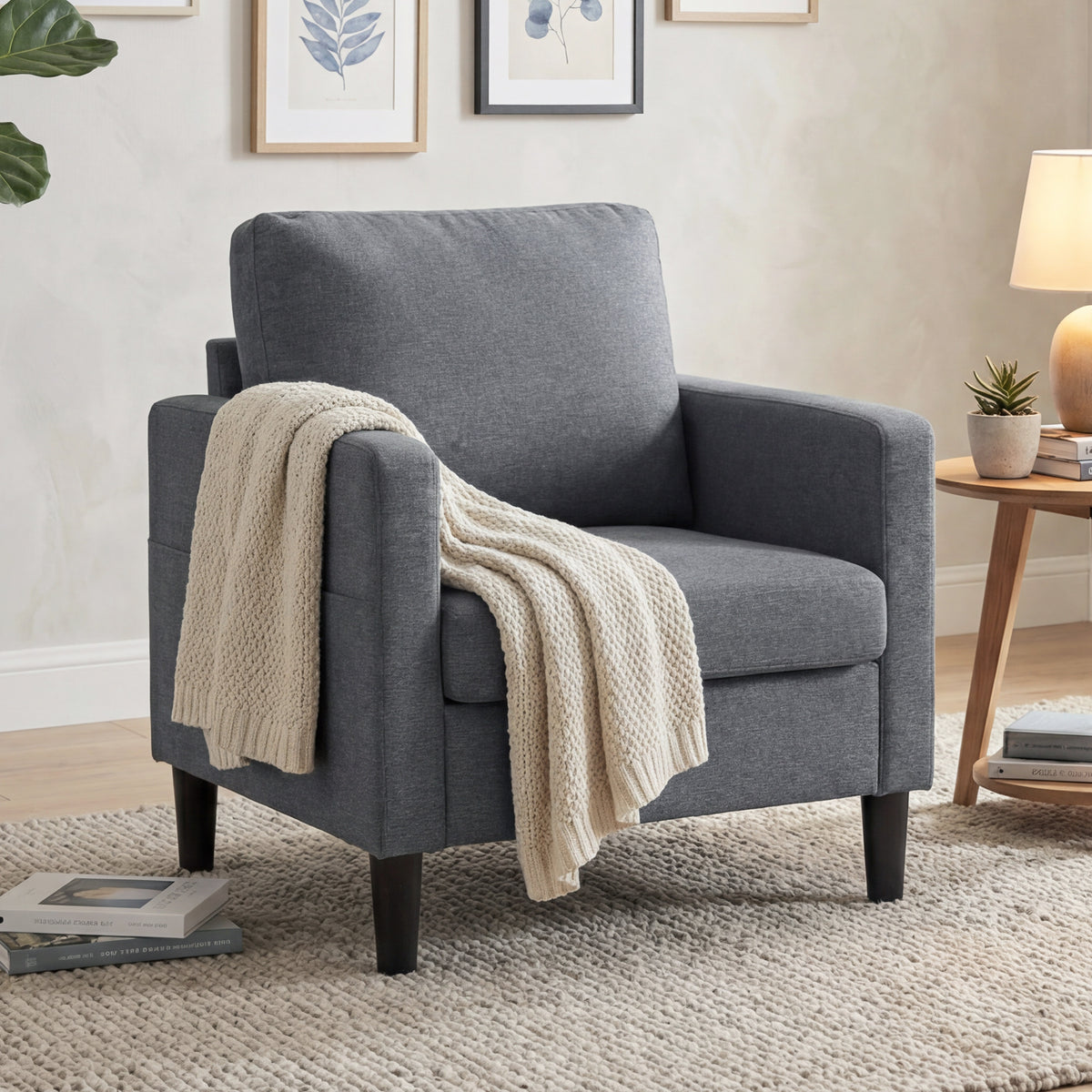 Fauteuil accent moderne rembourré