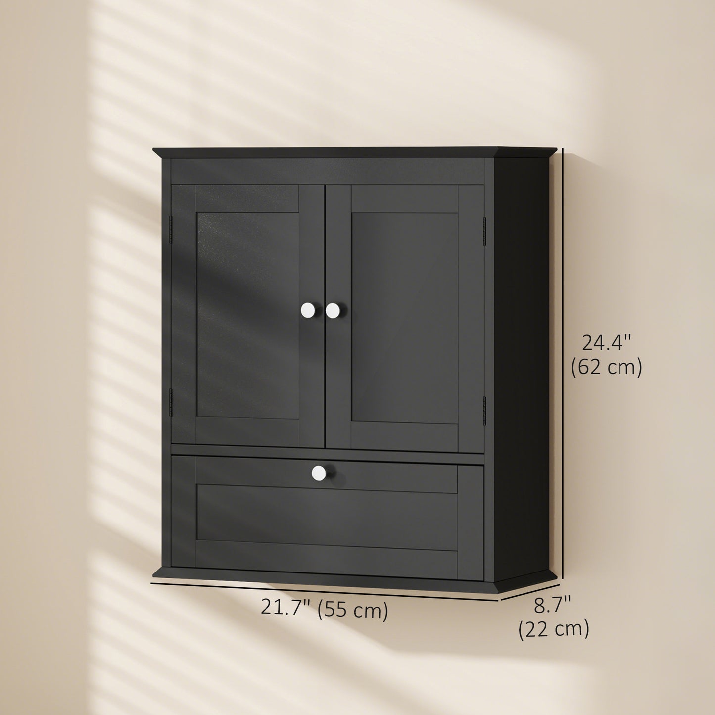 Armoire murale salle de bain à tablette ajustable