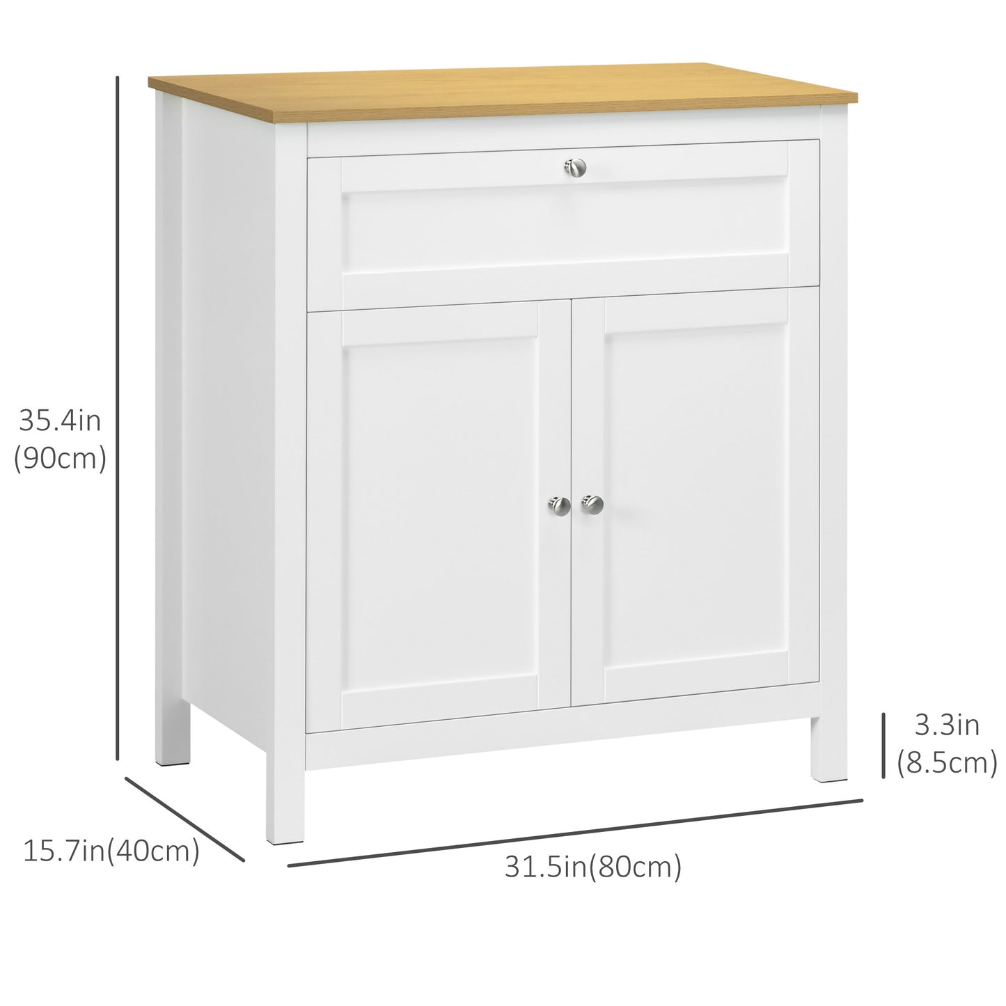 Buffet de rangement avec tiroir et portes ajustables