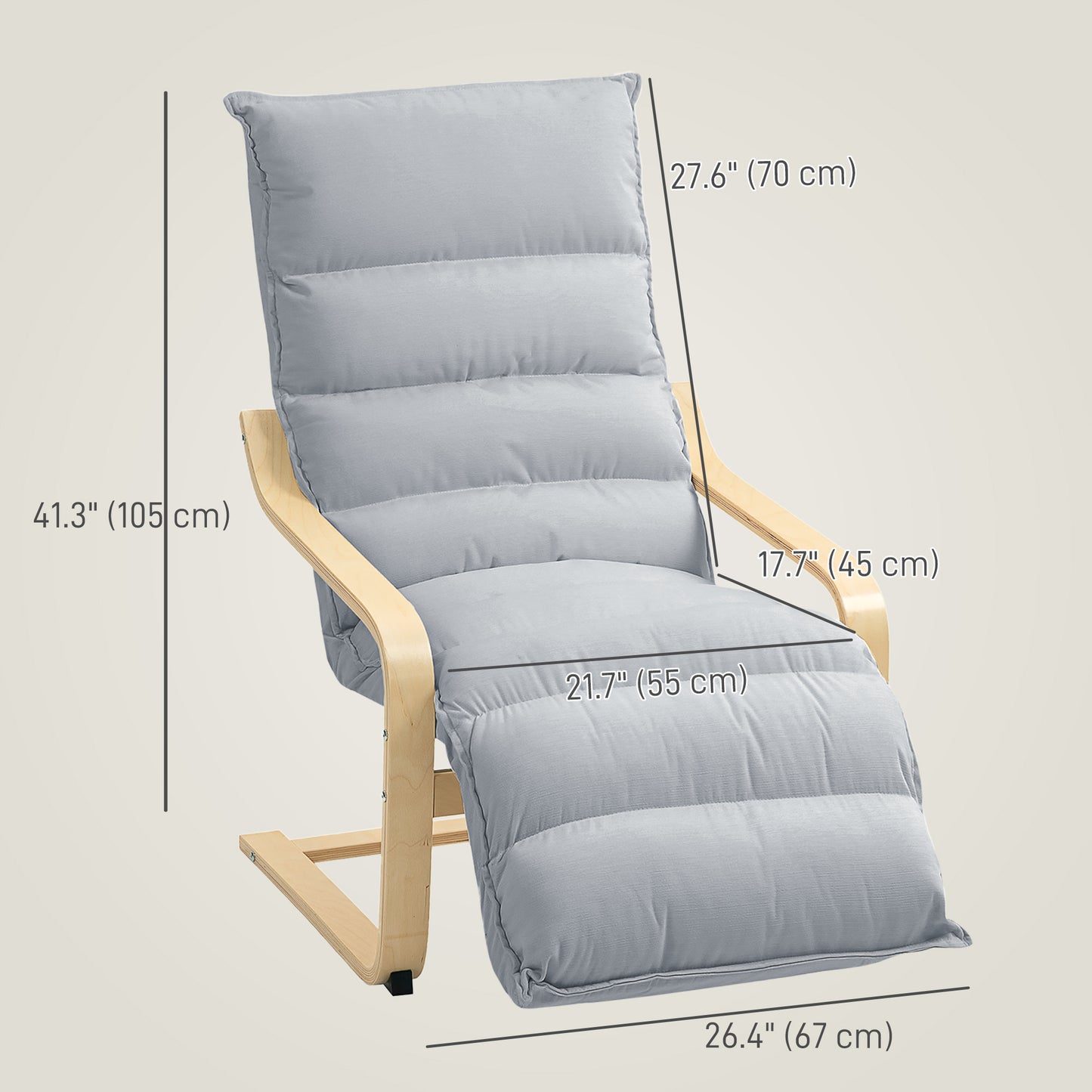 Fauteuil d'appoint velours avec repose-pieds intégré