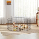Parc pour chien 8 panneaux avec porte — acier
