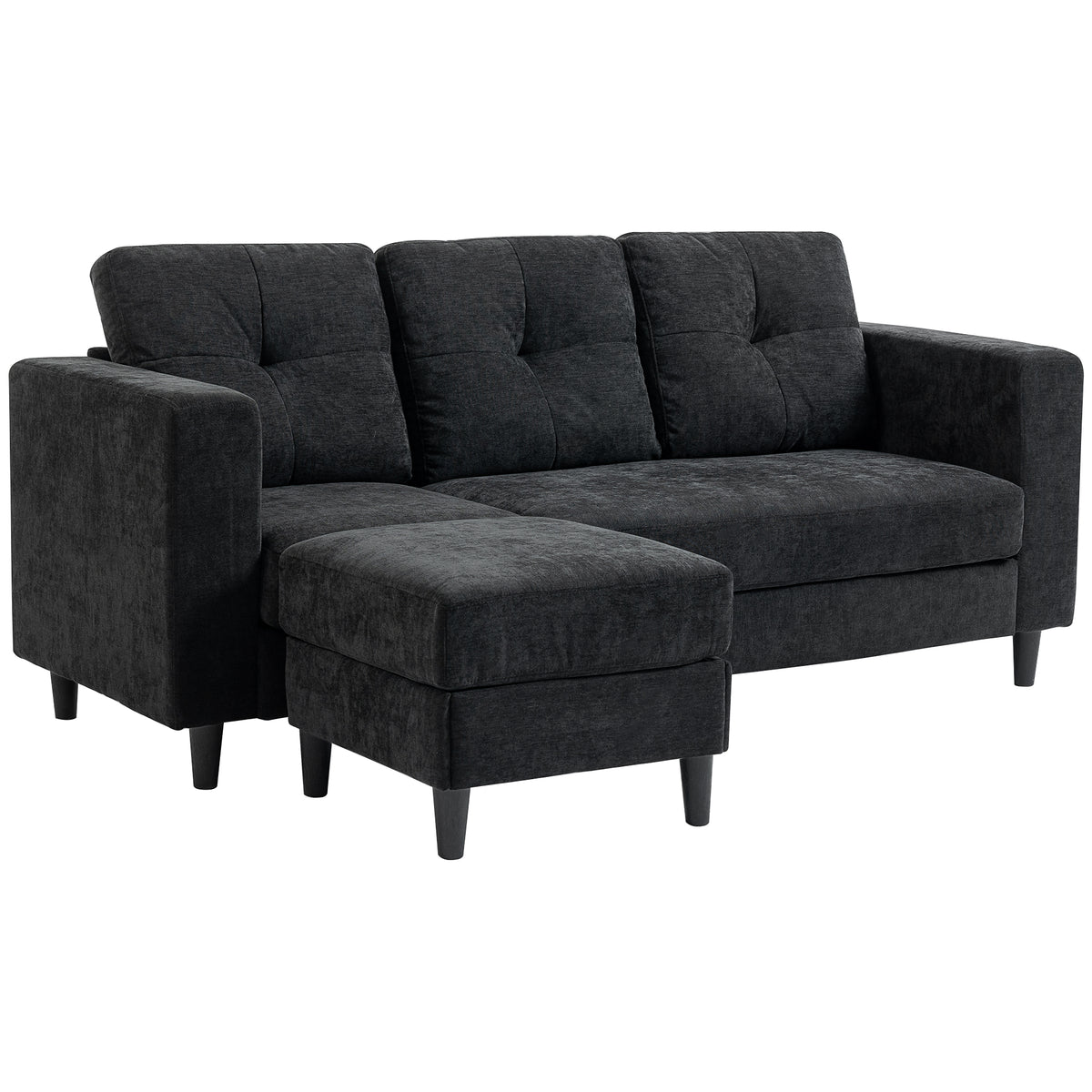 Divan sectionnel en L avec chaise modulable
