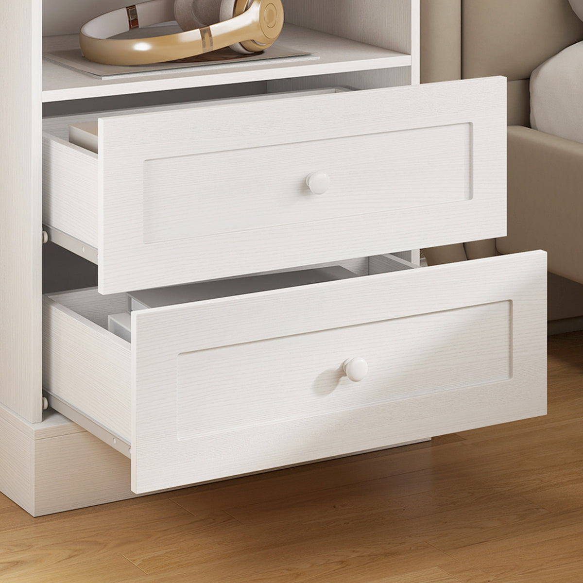 Tables de chevet avec station de recharge — Lot de 2