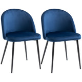 Chaises salle manger dossier mi-hauteur velours ensemble 2