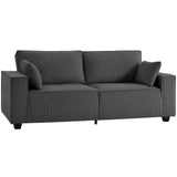 Sofa 3 places à ressorts ensachés en velours côtelé