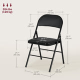 Chaises pliantes rembourrées en similicuir — lot de 2