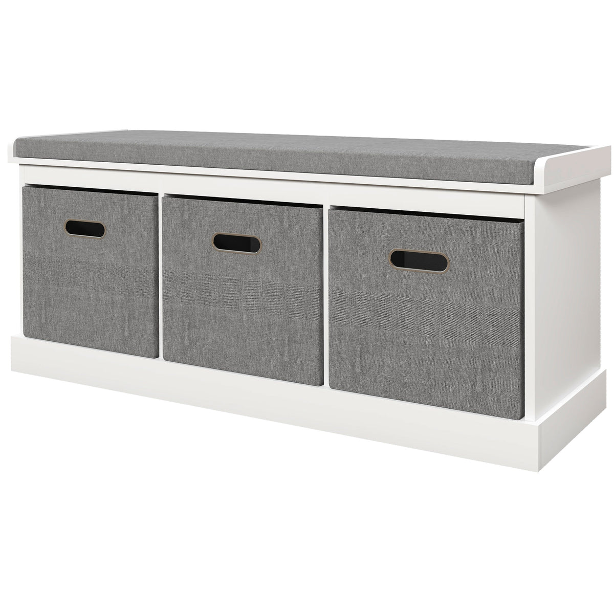 Banc de rangement pour chaussures avec coussin et tiroirs