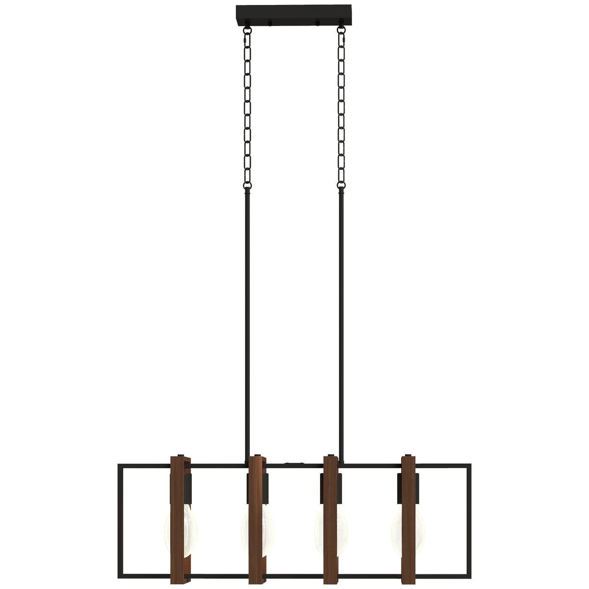 Luminaire suspendu linéaire farmhouse 4 cadres rotatifs