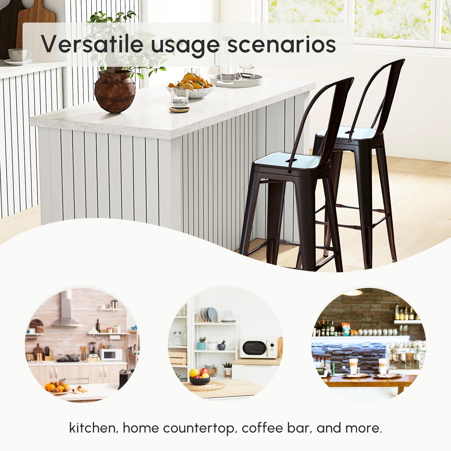Tabourets de bar pivotants ensemble de 2 extra hauts