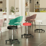 Tabouret de salon hydraulique réglable et pivotant — Rouge Blanc