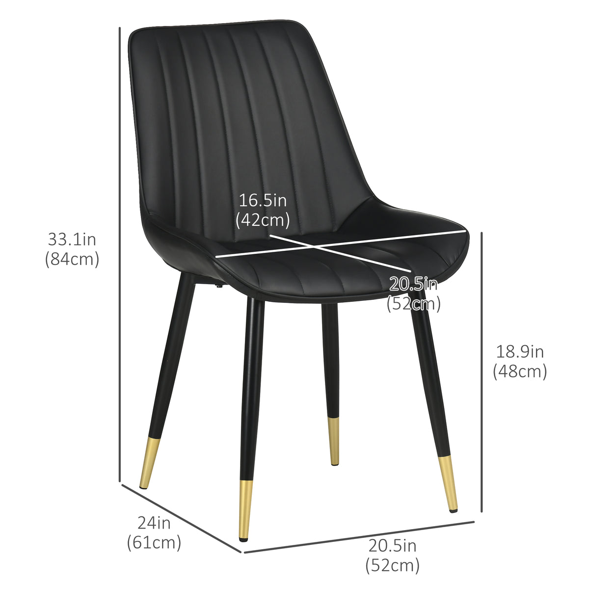 Ensemble de 2 chaises de salle à manger modernes