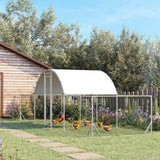 Grand poulailler en métal avec enclos et bâche imperméable