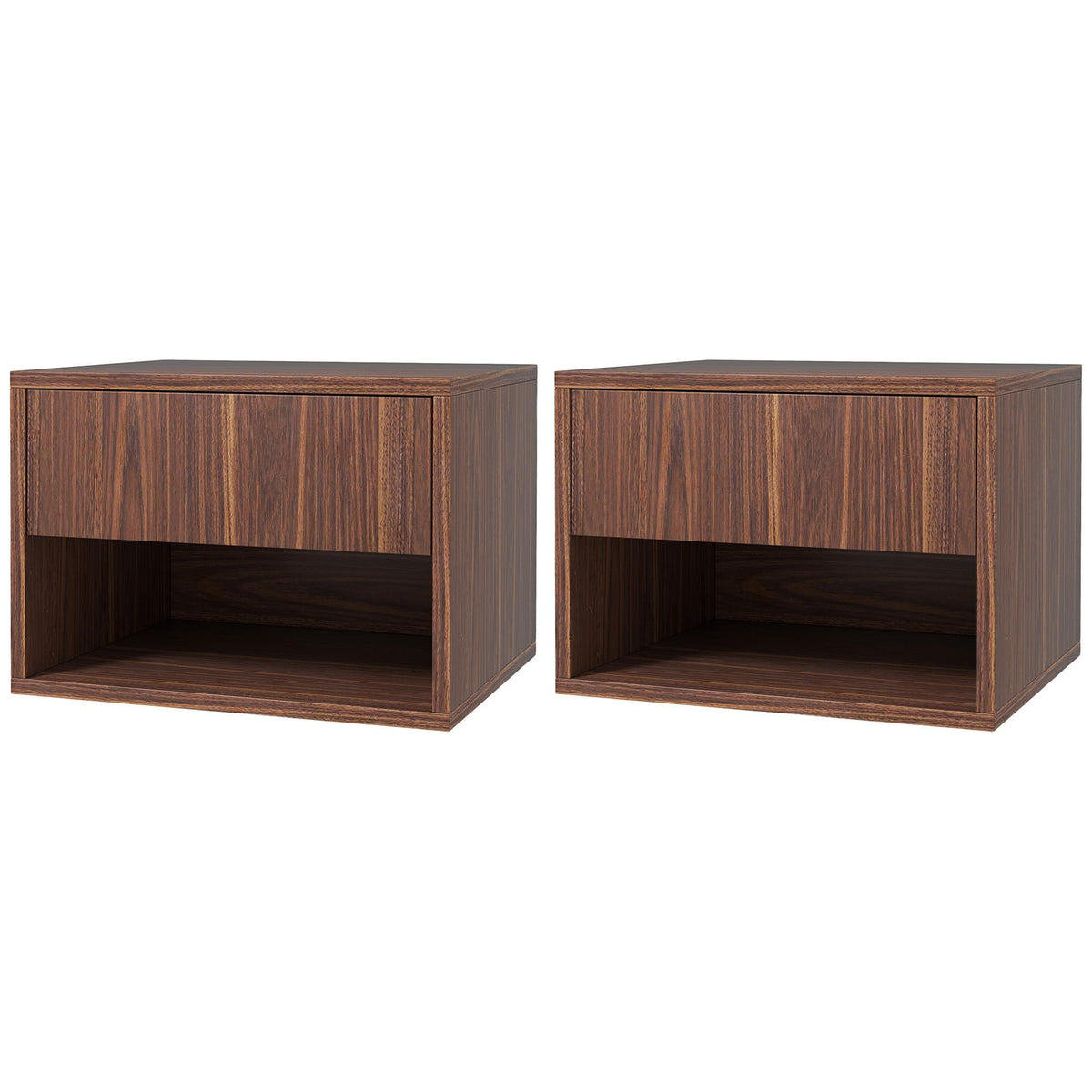 Tables de chevet murales avec tiroir, lot de 2