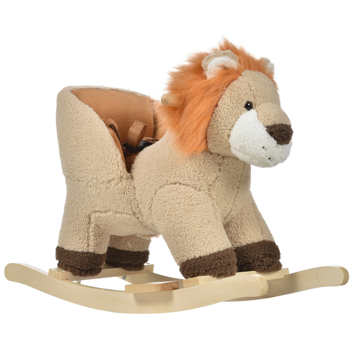 Cheval à bascule pour bébé lion en peluche