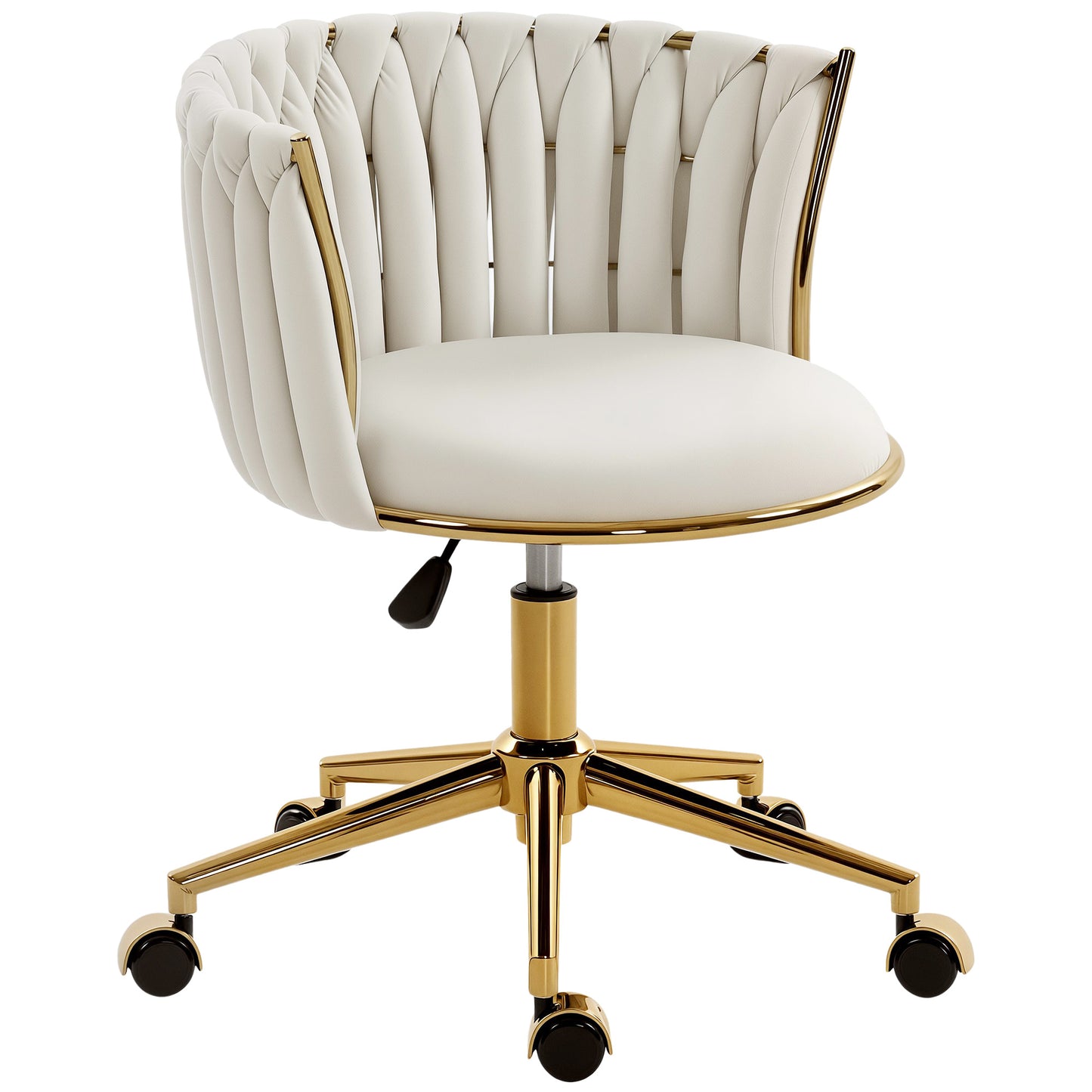 Chaise de bureau dossier tressé, hauteur réglable