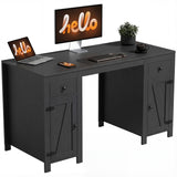 Bureau exécutif style fermette avec tiroirs et armoires