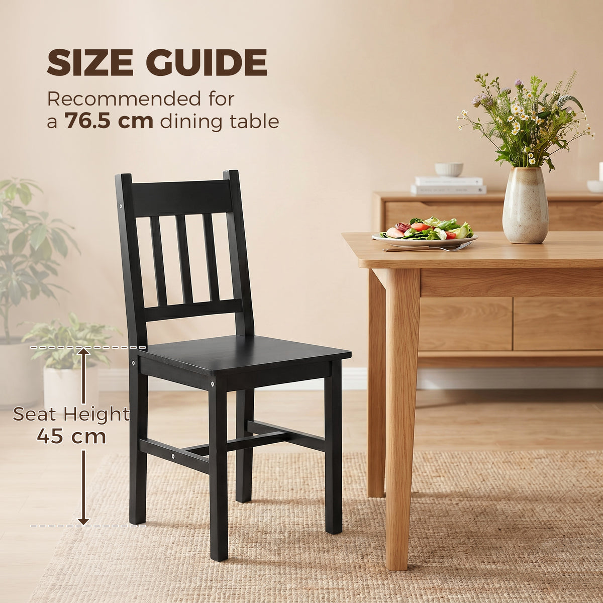 Ensemble de 2 chaises à dossier ajouré — Pin