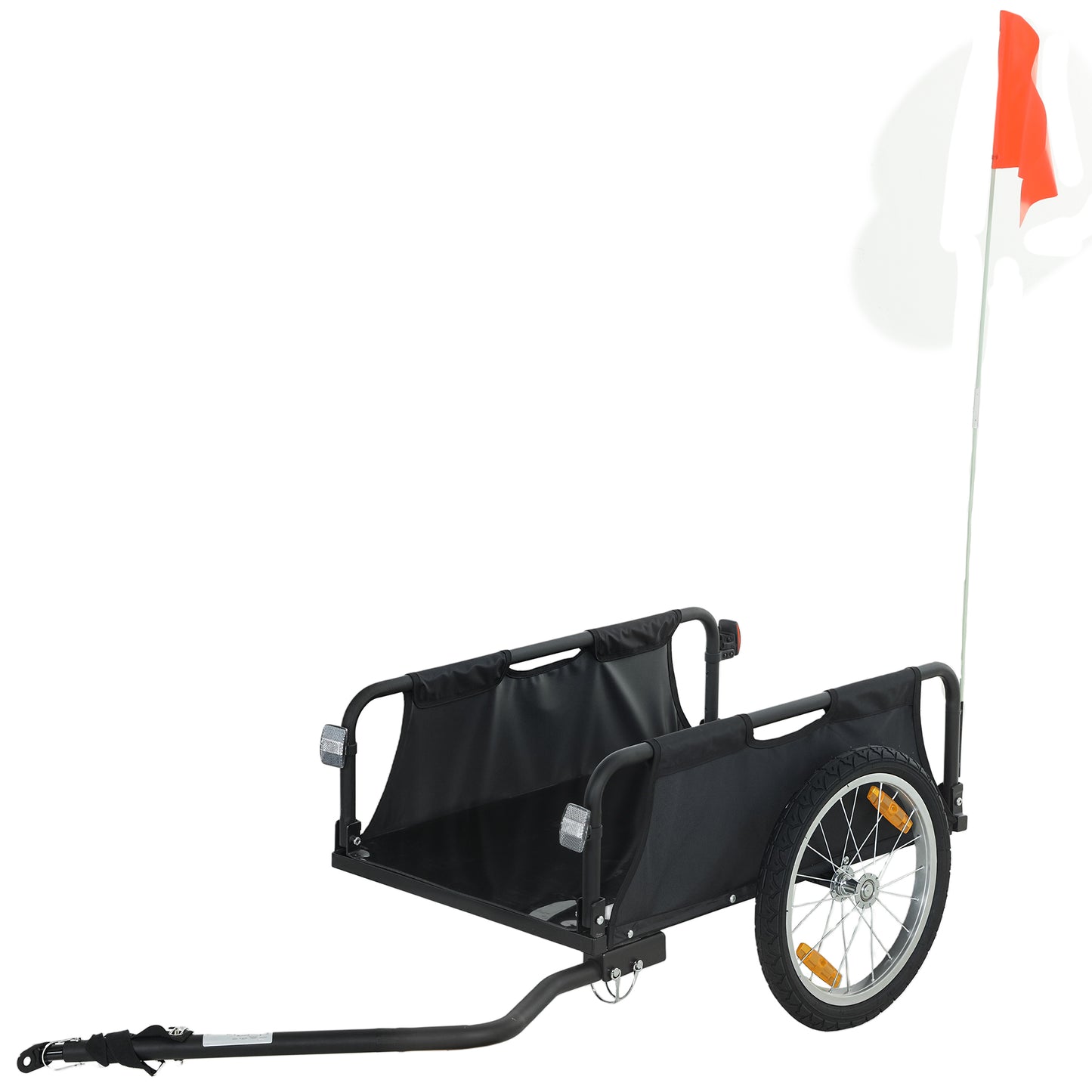 Remorque vélo cargo cadre ouvert roues pneumatiques 16 po