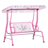Balançoire double enfants avec auvent réglable motif sirène