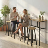 Ensemble bar 6 pièces avec 2 tables et 4 tabourets