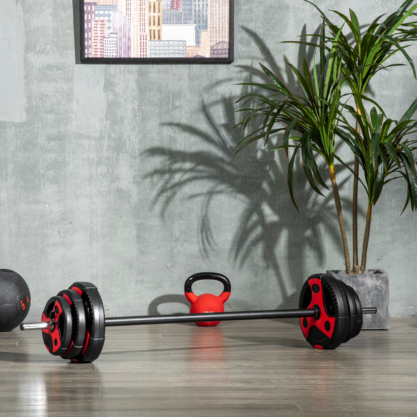 Ensemble haltère long ajustable 20 kg