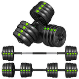 Ensemble haltères et barre 2-en-1 ajustable 30 kg