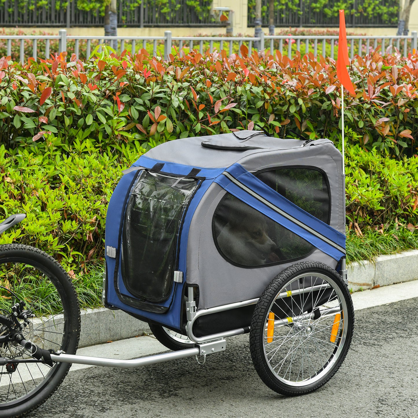 Remorque vélo pour chien avec 3 entrées