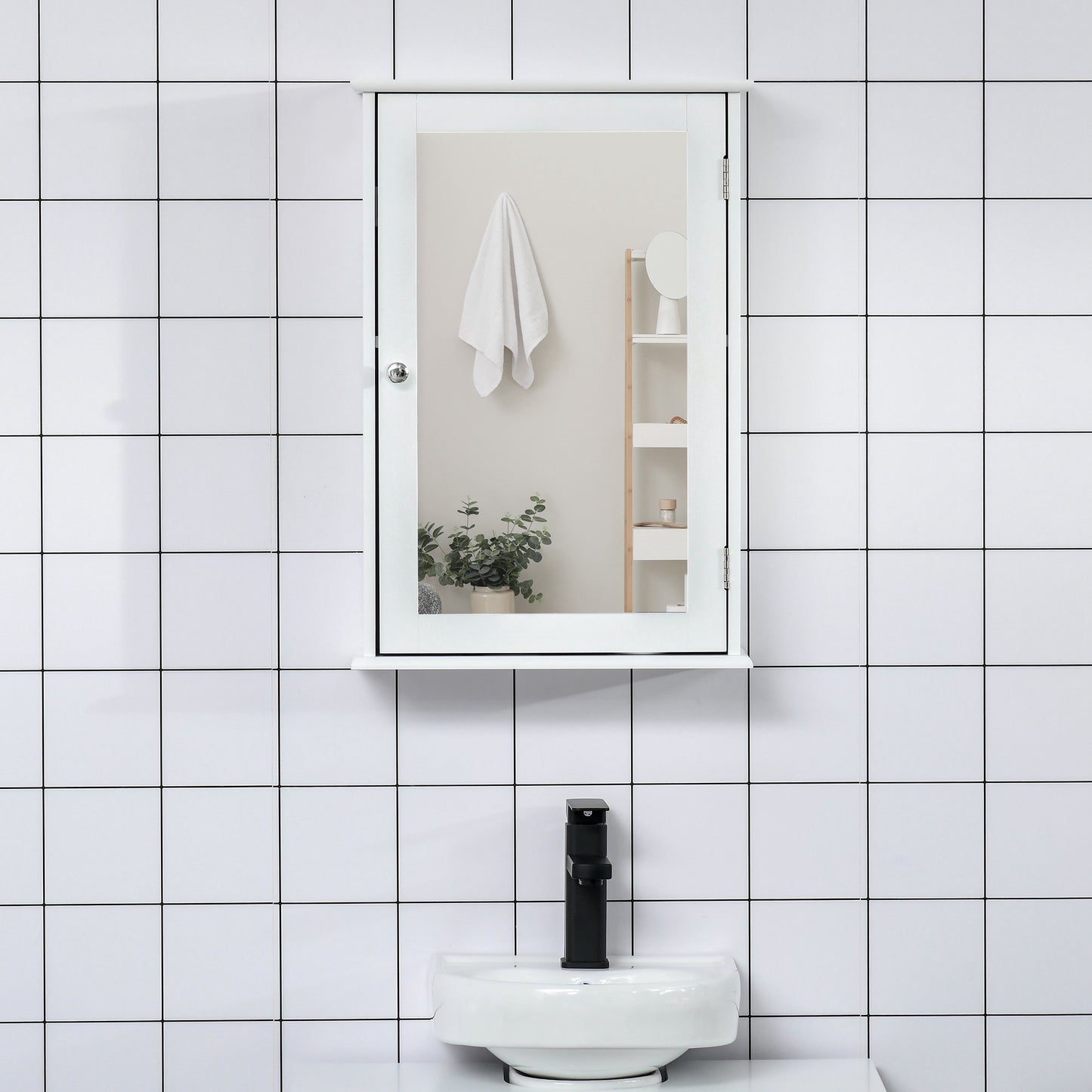 Armoire à pharmacie murale avec miroir et tablettes