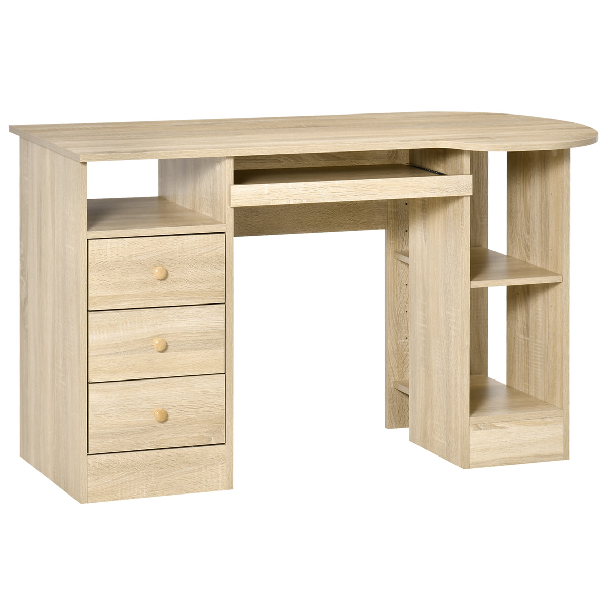 Bureau d'ordinateur moderne avec rangement et tiroirs