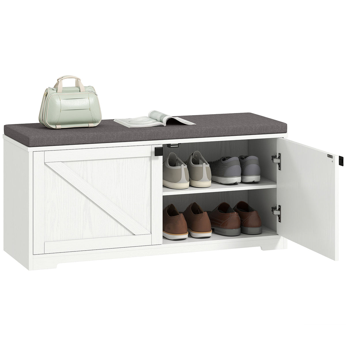 Banc de rangement à chaussures capitonné
