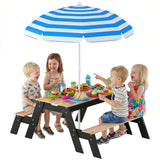 Table de pique-nique enfant 3 en 1 avec parasol