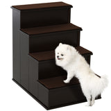 Escalier pour chien 4 niveaux bois MDF — café foncé