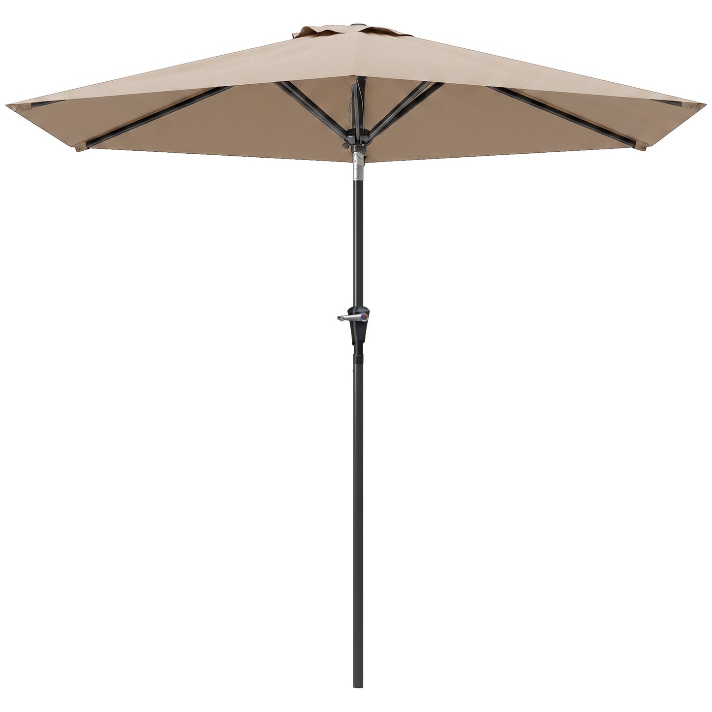 Parasol de terrasse inclinable avec 6 baleines — kaki