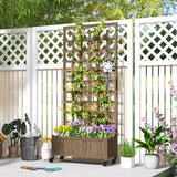 Bac de jardinage surélevé avec treillis et roues
