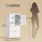 Armoire de salle de bain étroite 2 tiroirs