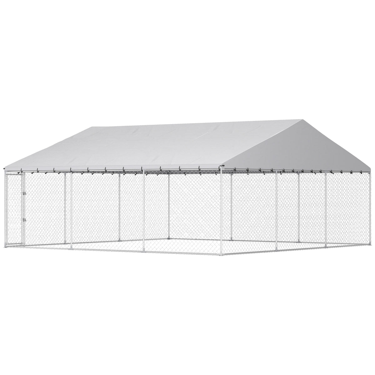 Enclos pour chien extérieur toit imperméable 6 x 6 m