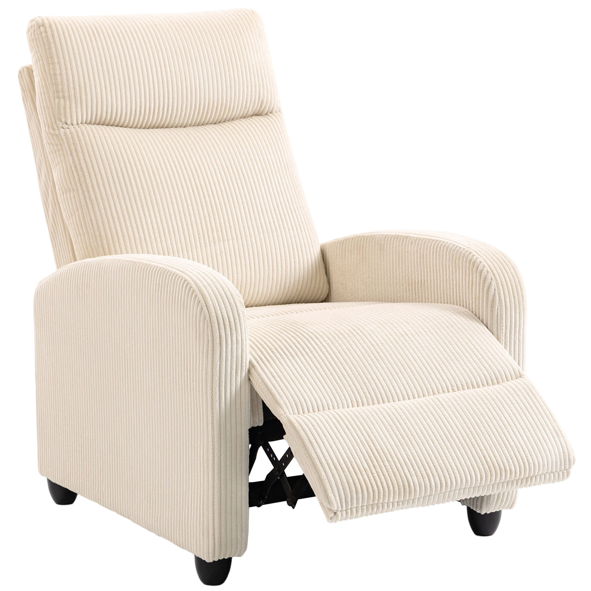 Fauteuil inclinable manuel en velours côtelé