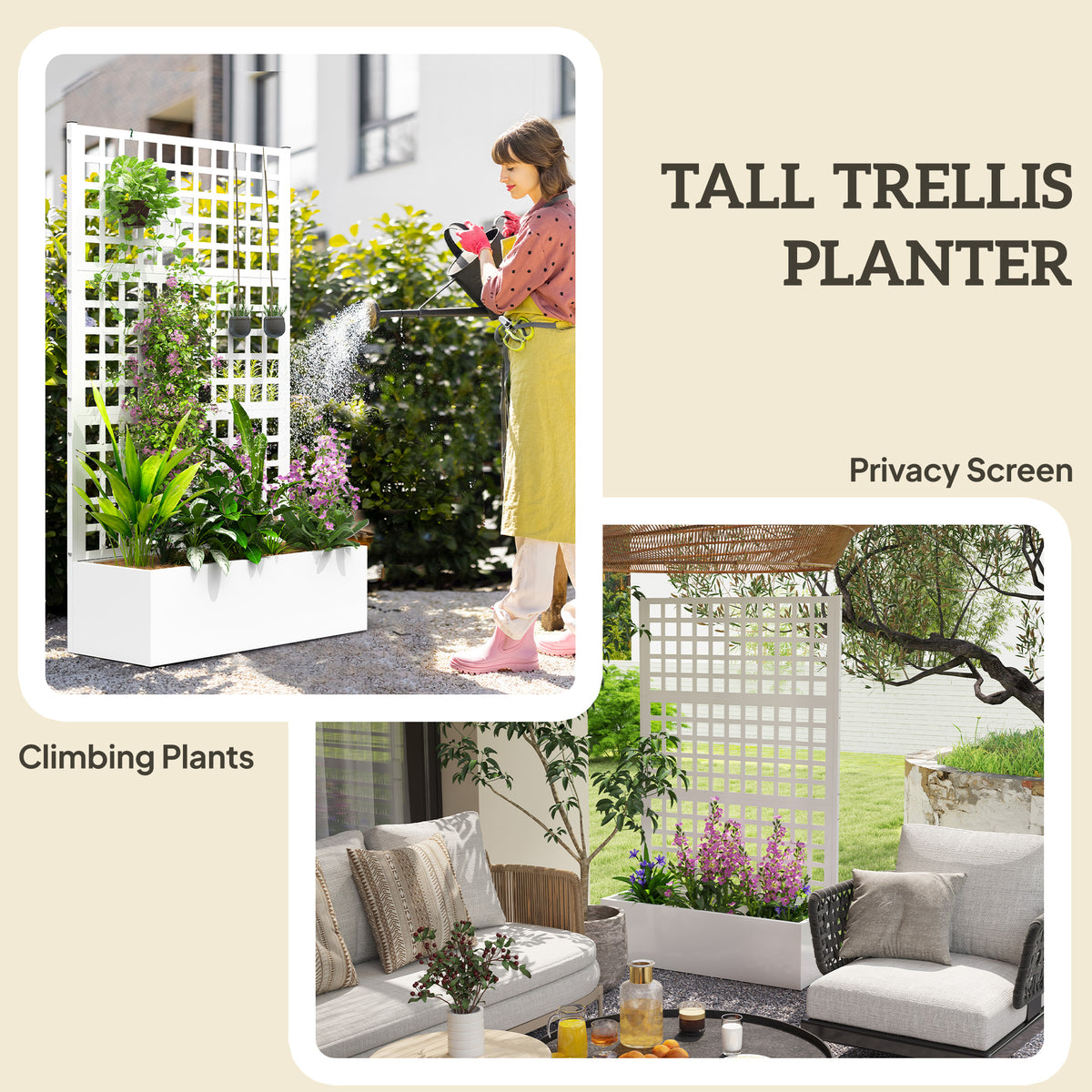 Bac de jardin surélevé galvanisé avec treillis